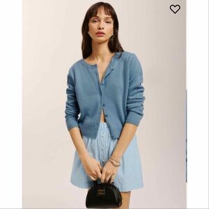 NWT Reformation Clara Cashmere Cardigan in Bluebell Size M